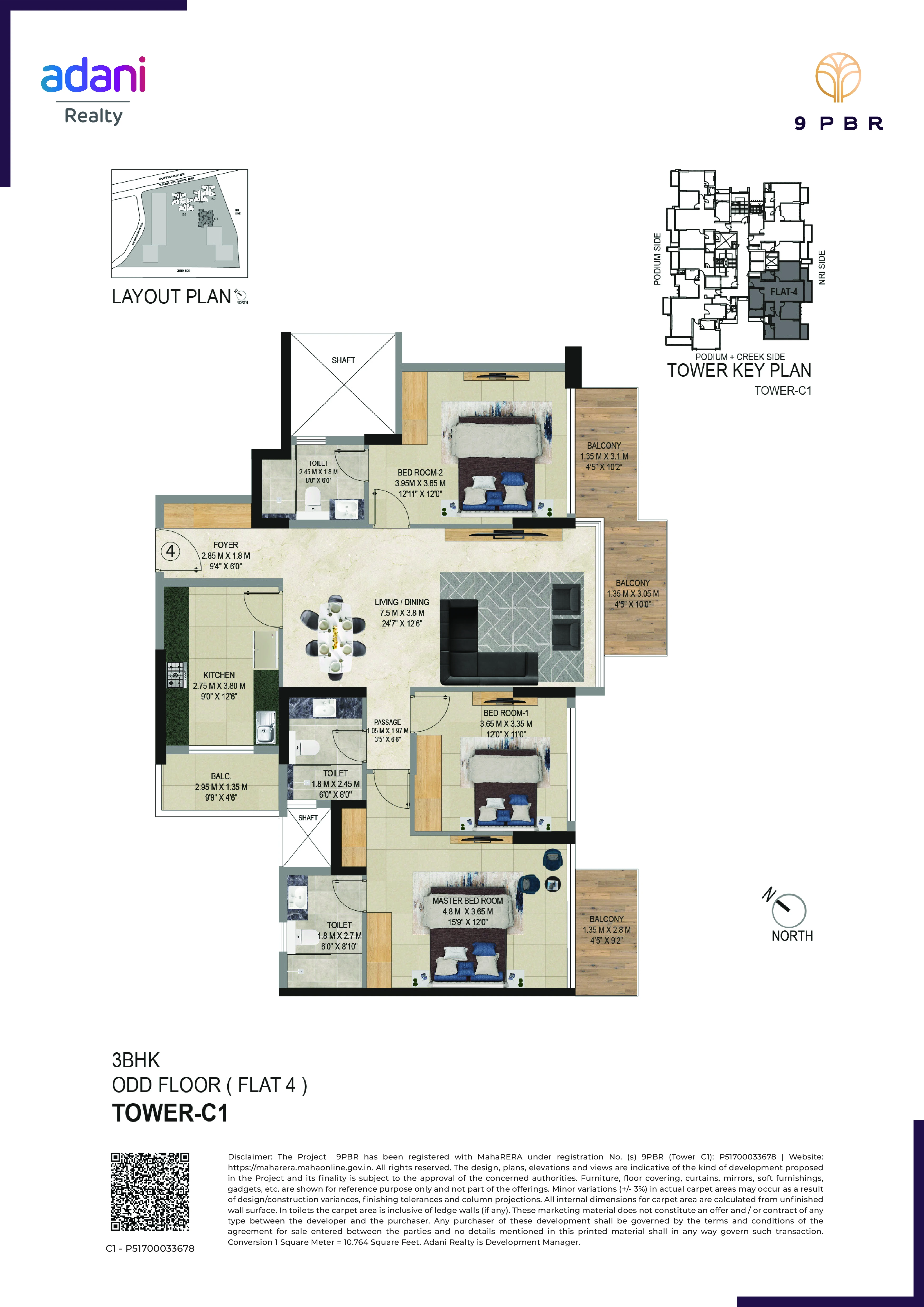 3 bhk floor plan 9-pbr