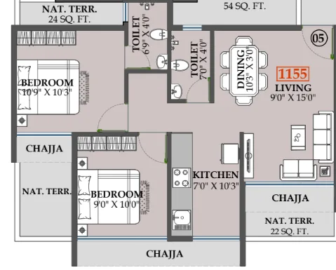 3 bhk floor plan aaiji galaxy