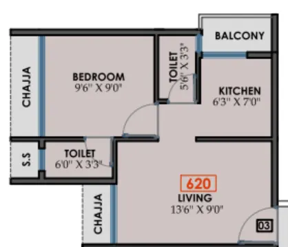 2 bhk floor plan aaiji infra