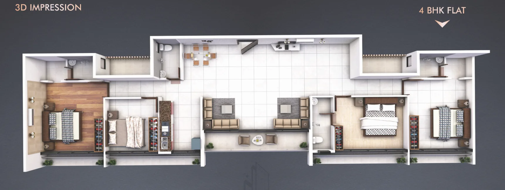 4 bhk floor plan AK Hitech Saphhire