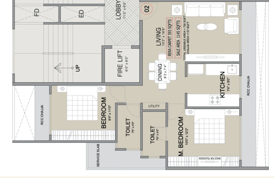 2 bhk floor plan ambika chs