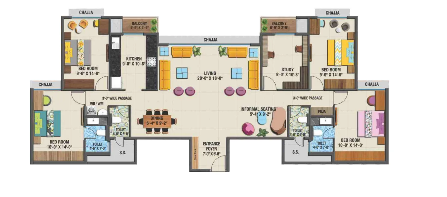4 bhk floor plan arihant advika