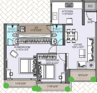2 bhk floor plan aura krishna 