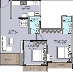 3 bhk floor plan aura laxuria