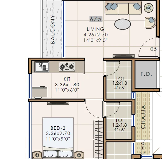 1 bhk floor plan bhimashankar