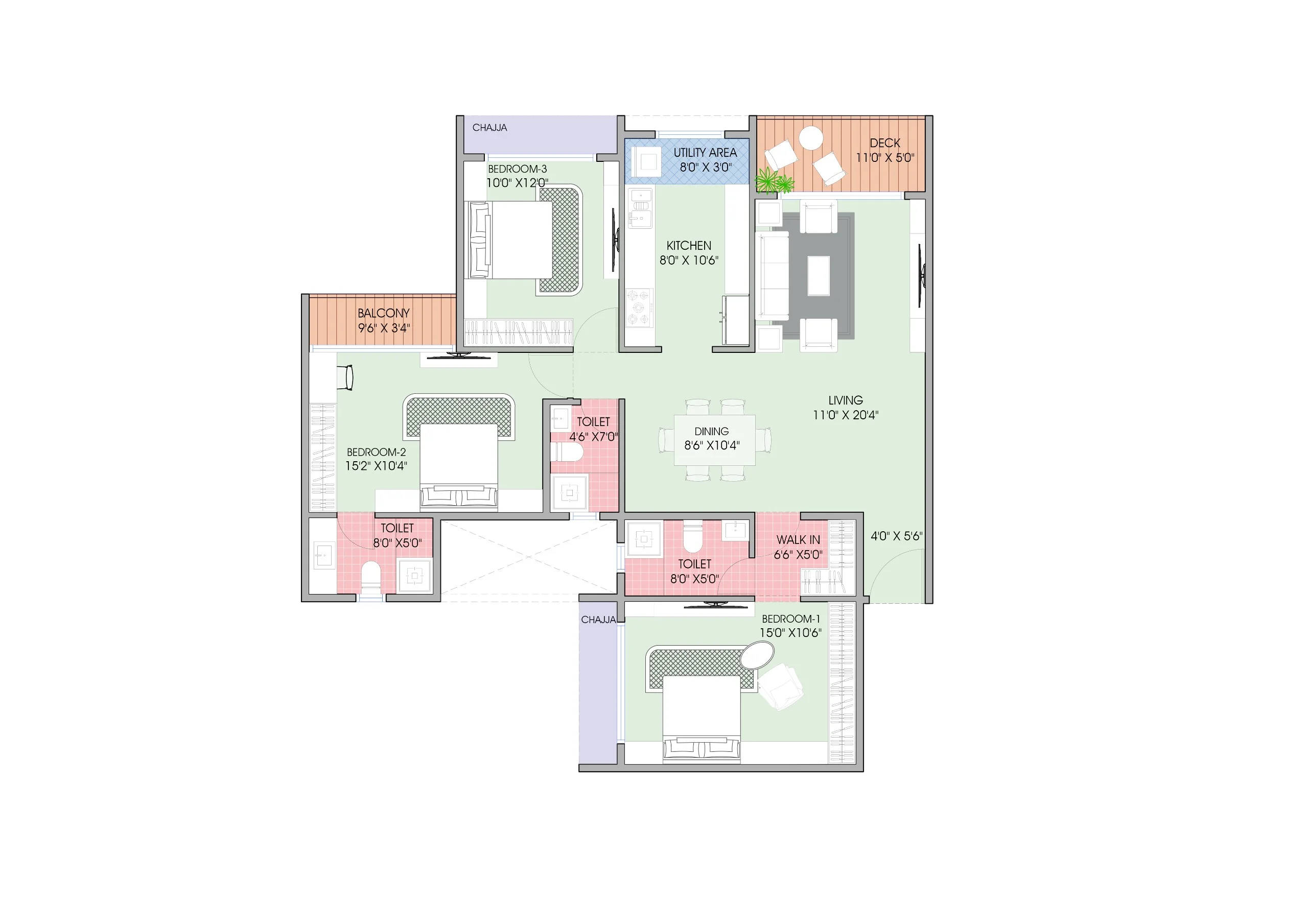 3 bhk floor plan codename evolve