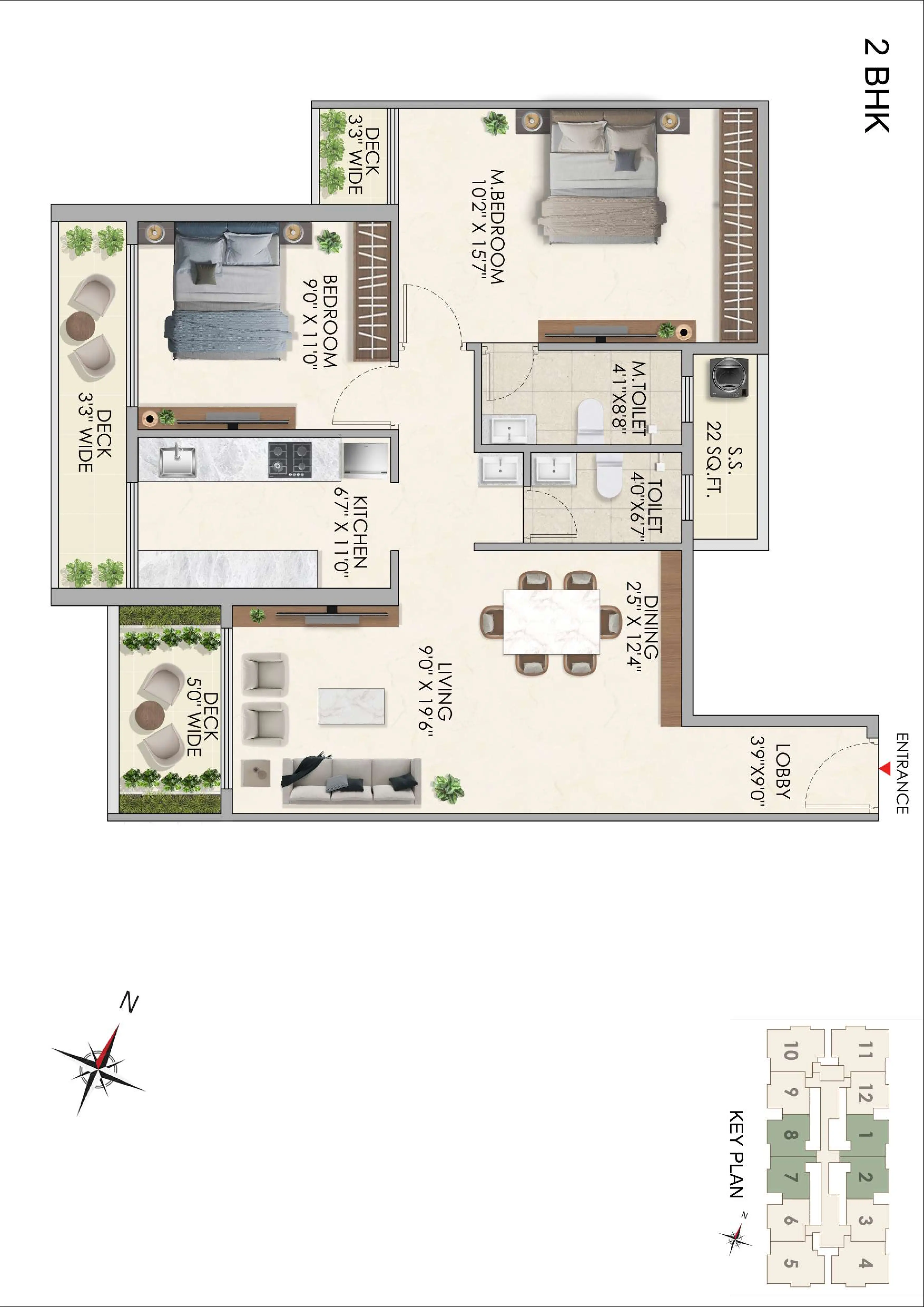 2 bhk floor plan codename hill estate