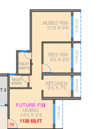 2 bhk floor plan delta greens