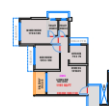 2 bhk floor plan delta hills
