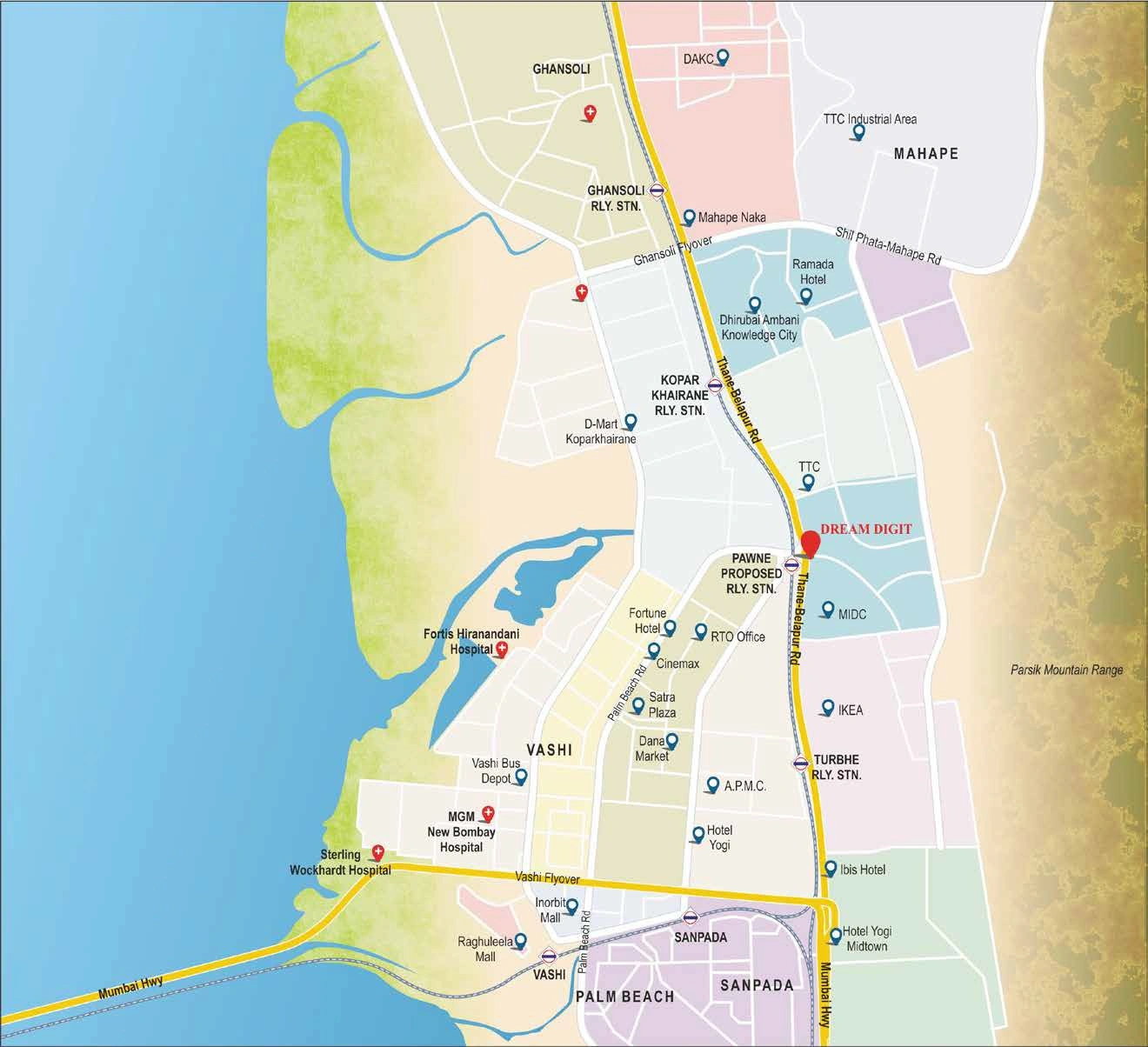 Dream Digit Thane Belapur Road  Location