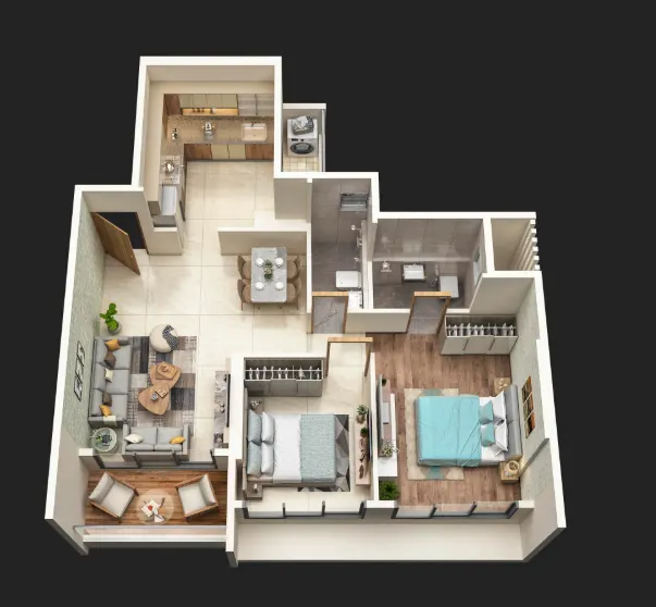 2 bhk floor plan dwarka hitech cosmos
