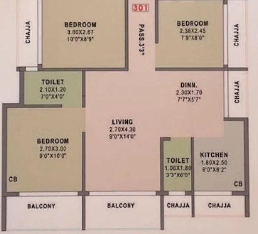 2 bhk floor plan gamiraj kiara