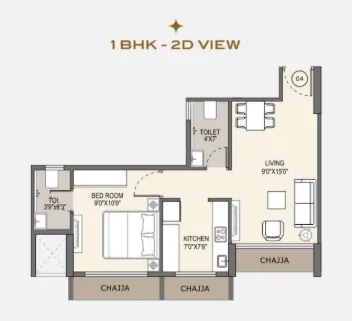 1 bhk floor plan geetanjali belleza