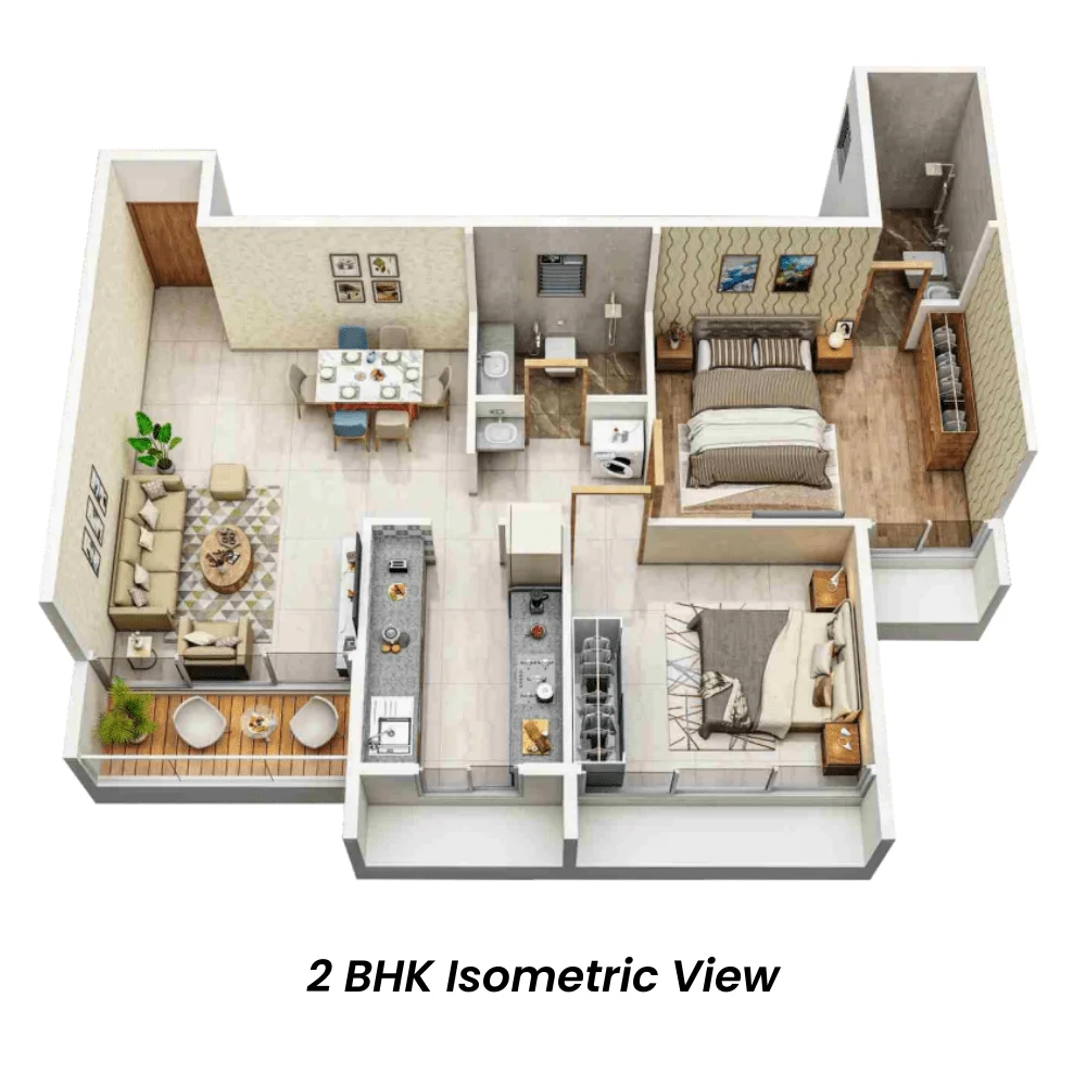 2 bhk floor plan godrej city