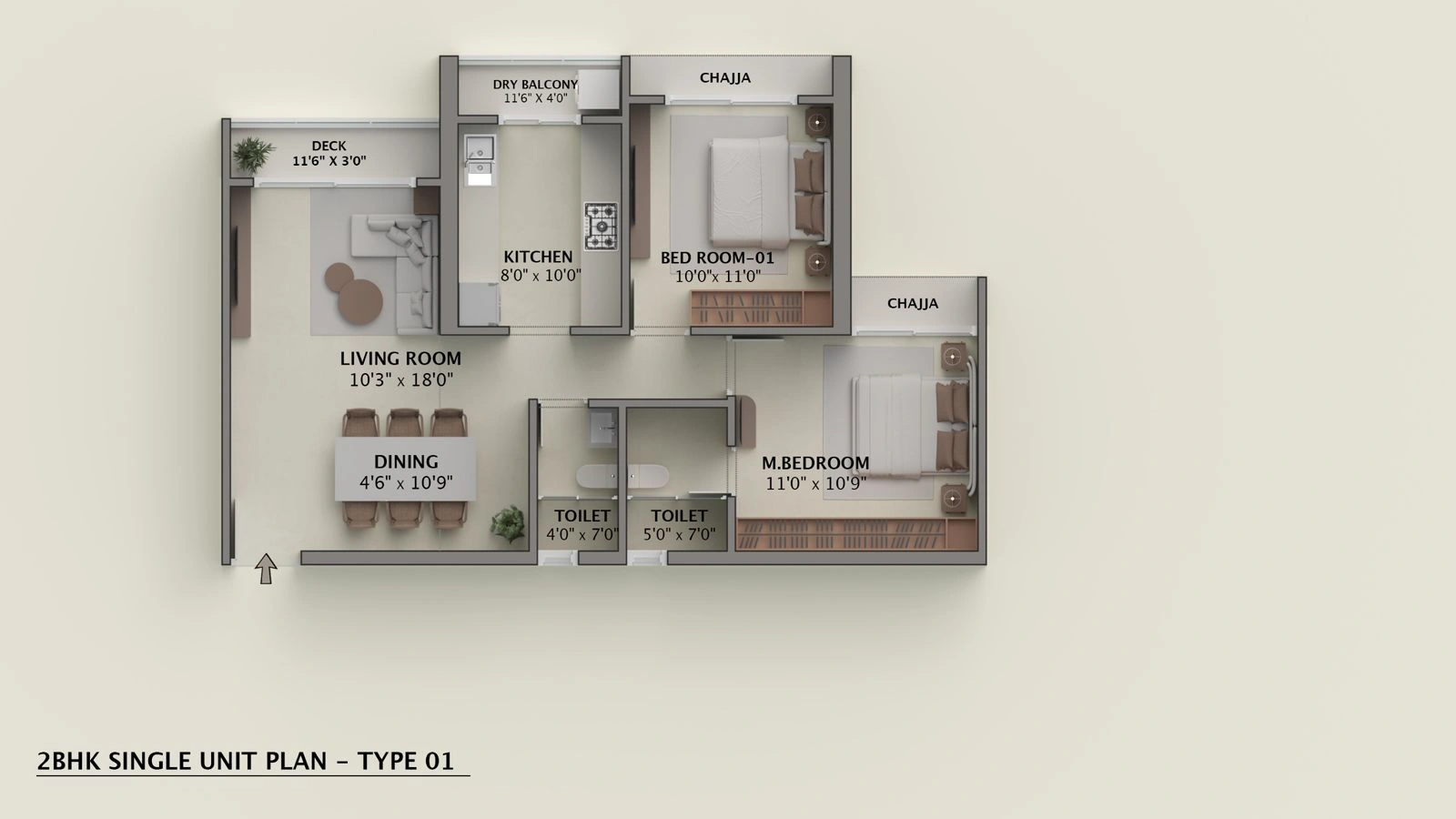 2 bhk floor plan grand meridian city