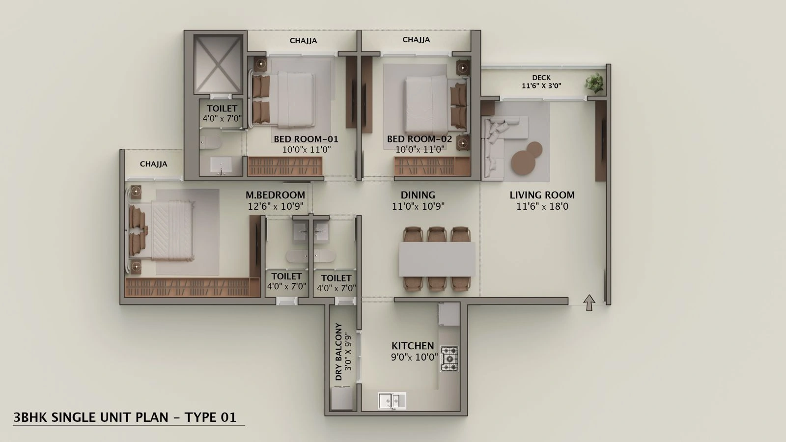 3 bhk floor plan grand meridian city