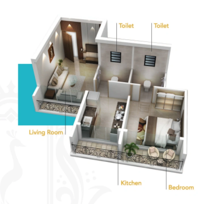 2 bhk floor plan hari priya