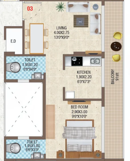1 bhk floor plan innovative crystal