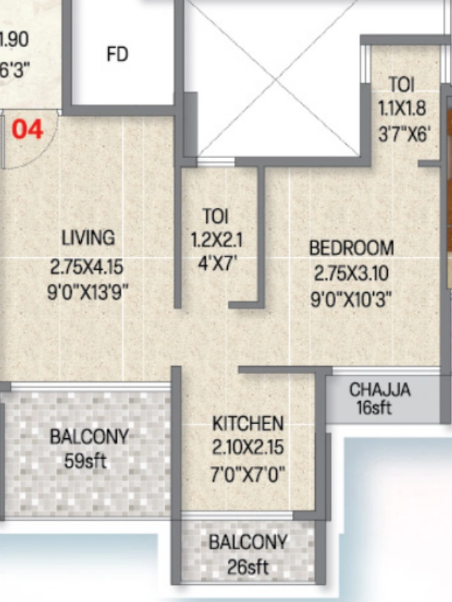 1 bhk floor plan innovative icon