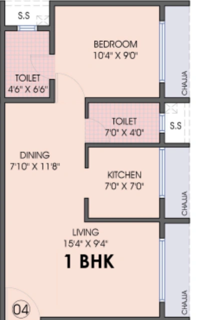 1 bhk floor plan lakhani's bliss