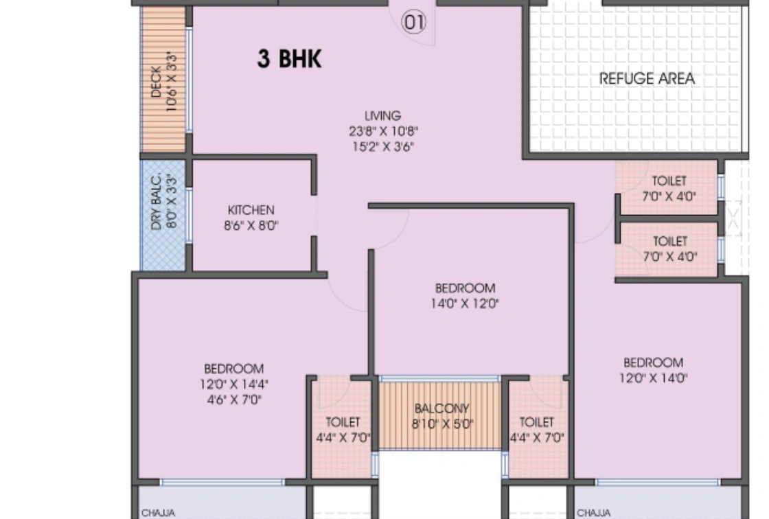 3 bhk floor plan lakhani's bliss
