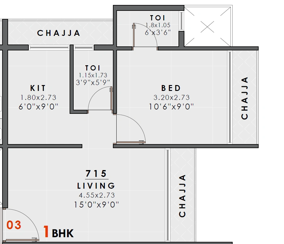 1 bhk floor plan mangal dharni