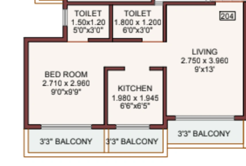 1 bhk floor plan neelkanth corner