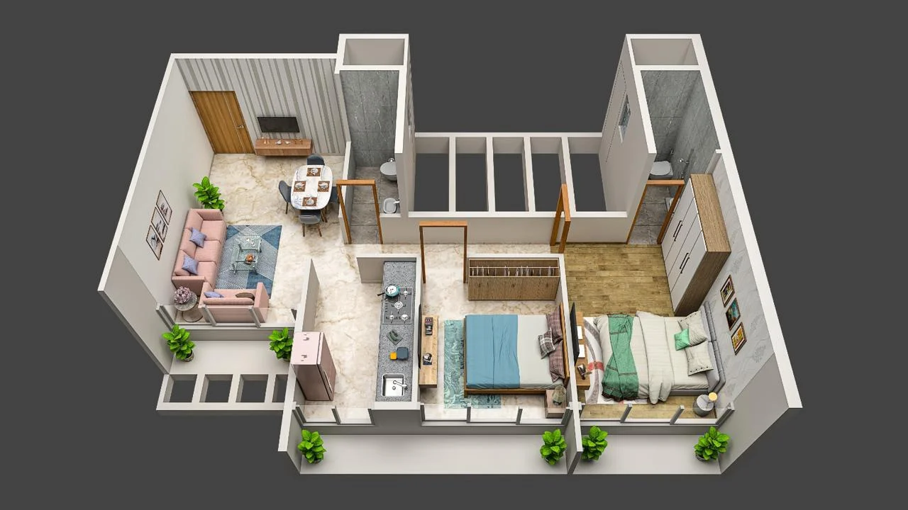2 bhk floor plan neelkanth darshan