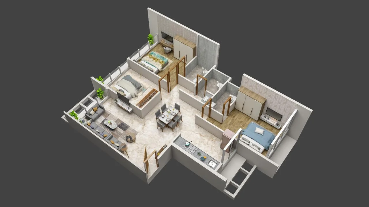 3 bhk floor plan neelkanth darshan