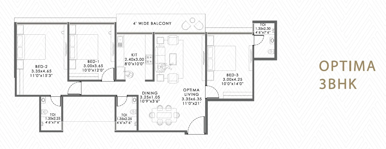 3 bhk floor plan platinum mansionz