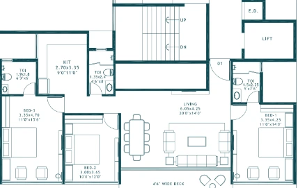 3 bhk floor plan platinum westwoods
