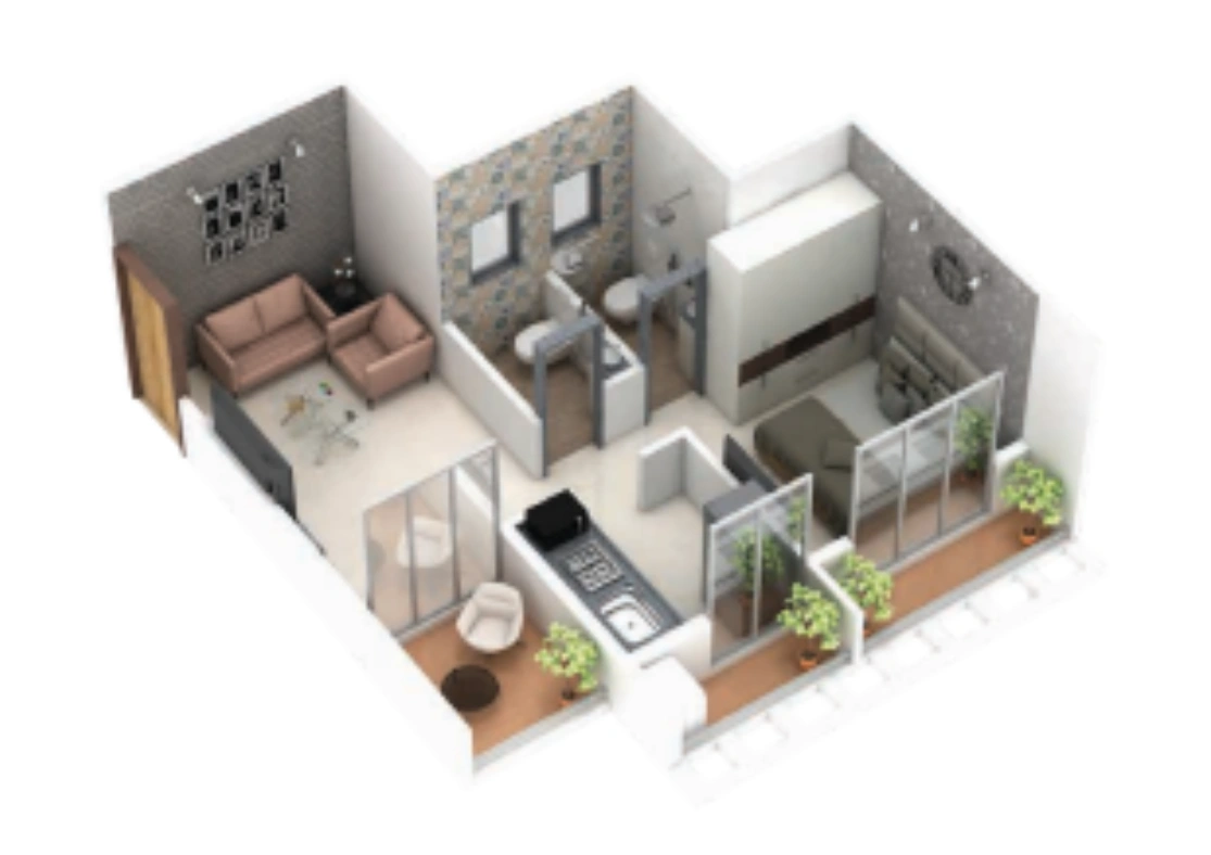 1 bhk floor plan precious fortune