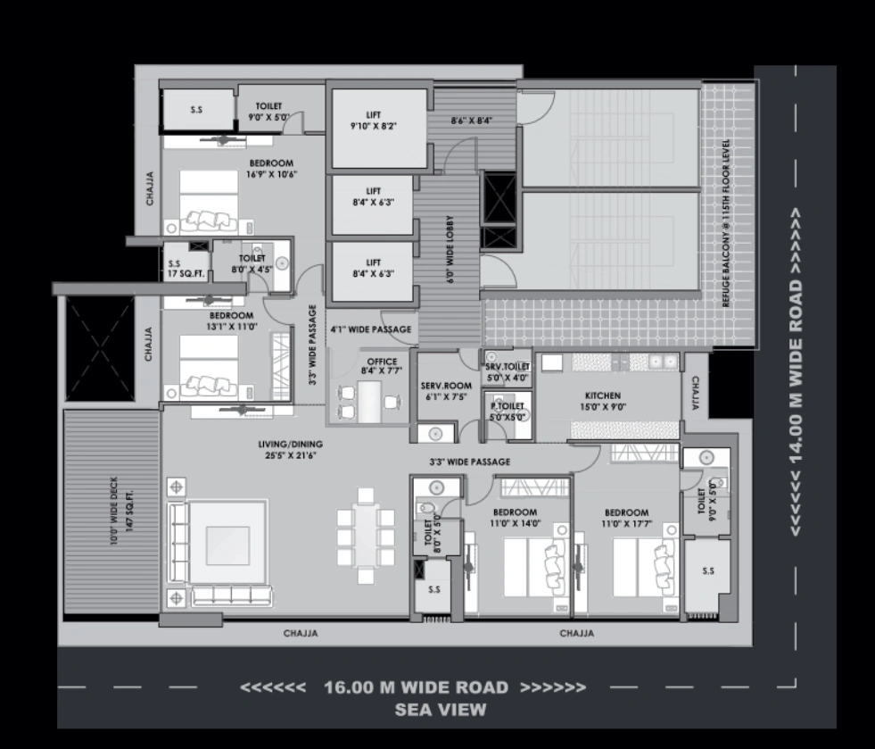 4.5 bhk floor plan one avenue