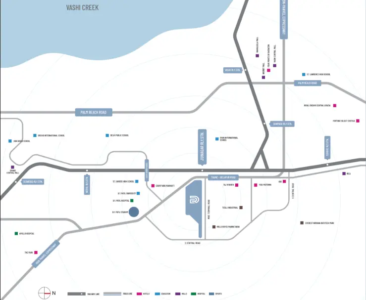 Raheja Lunaris Vashi Location