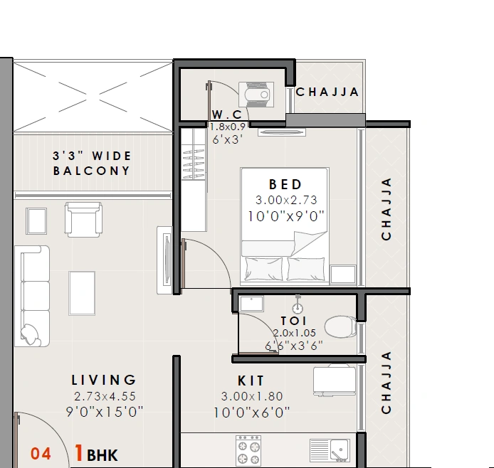 1 bhk floor plan reddy gurukrupa