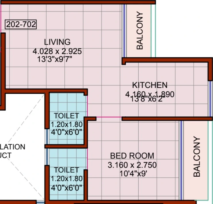 1 bhk floor plan Reddy Signature 