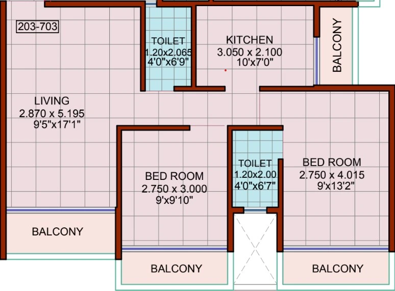 2 bhk floor plan Reddy Signature