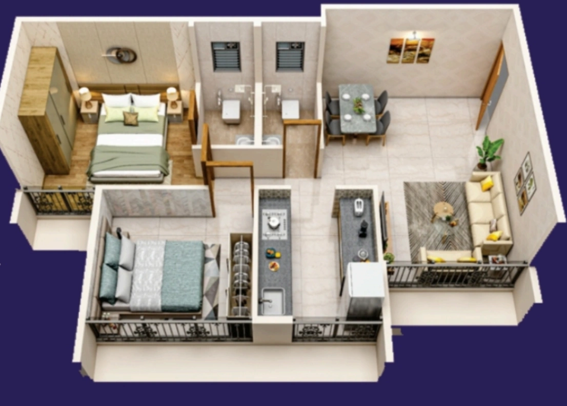 2 bhk floor plan rudra chapter 2