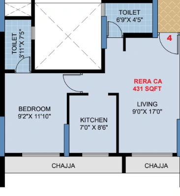 1 bhk floor plan sai ekadrishta