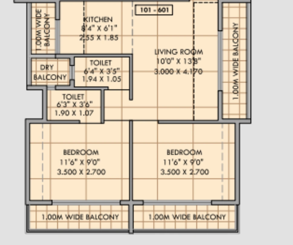 2 bhk floor plan sai pride