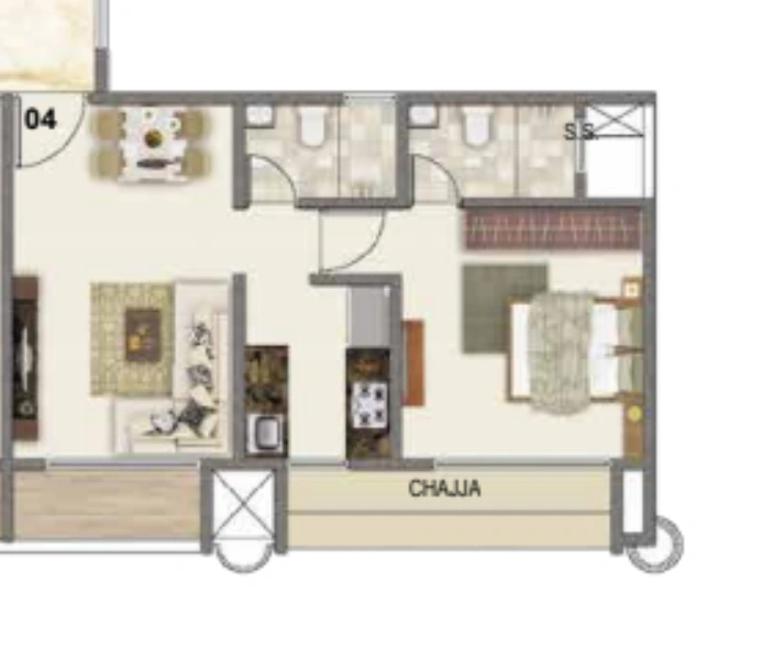 1 bhk floor plan sai sun city