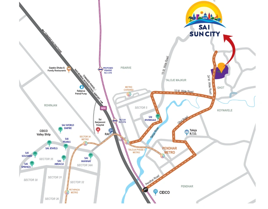 Sai Sun City Kharghar Location