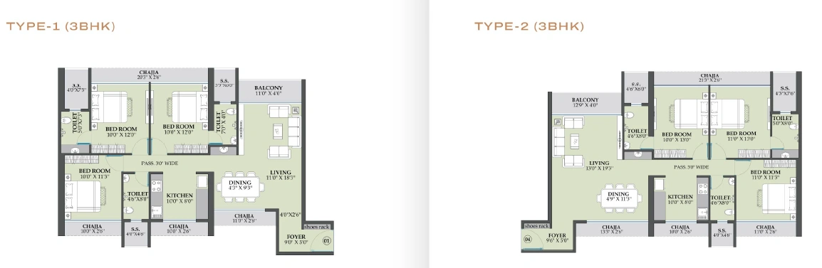3 bhk floor plan satyam skydeck
