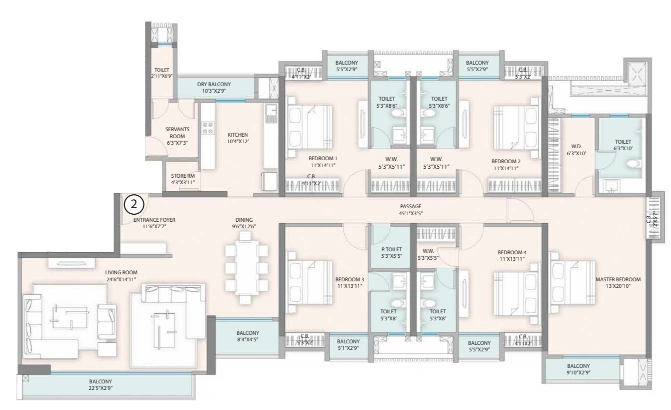 5 bhk floor plan sheth avalon