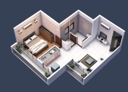 1 bhk floor plan shreeji neelkanth