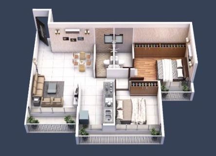 2 bhk floor plan shreeji neelkanth