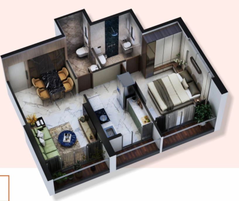 1 bhk floor plan siddhivinayak aarambh