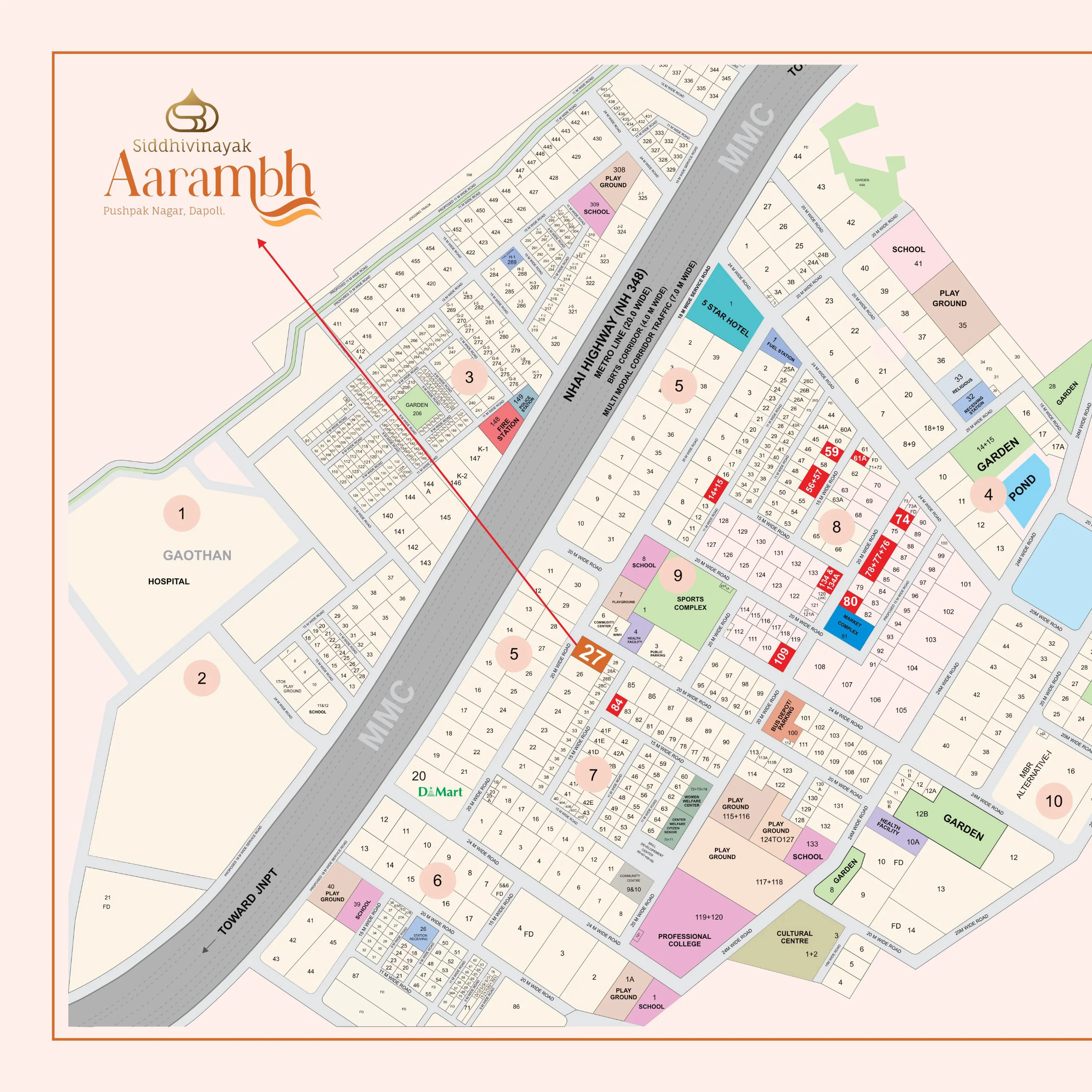 Siddhivinayak Aarambh Pushpak Nagar Location