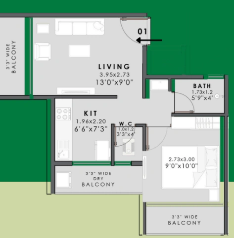 1 bhk floor plan siddhivinayak hills