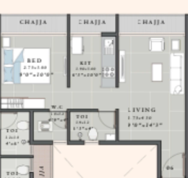 1 bhk floor plan siddhivinayak horizon